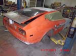 Rear of 240z prepped for paint